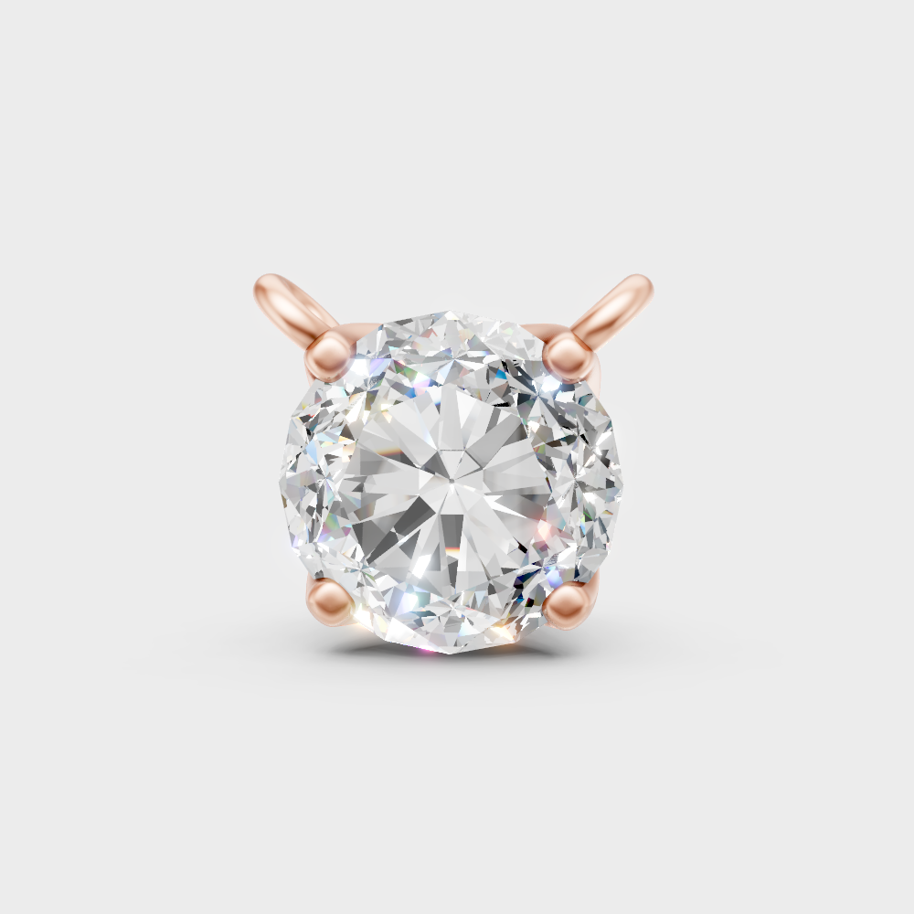 Certified Round Diamond Pendant Rose Gold Jewelry